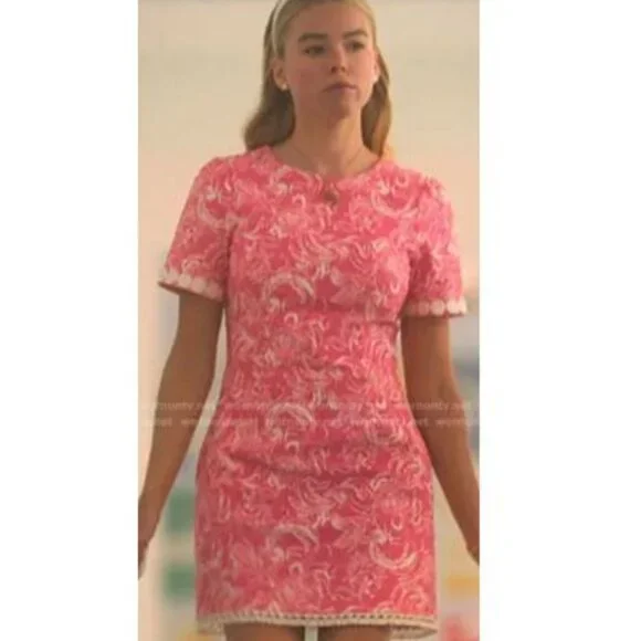 Lilly Pulitzer x GOOP Size 10 Gwyneth Shift Dress Hotty Pink Kiss Kiss - Sirens - Picture 14 of 16